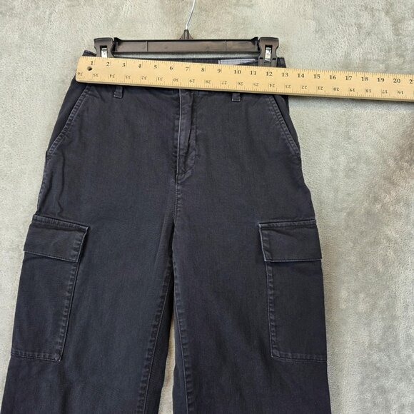 GAP Cargo Pants Womens 00 Petite Black Loose Khaki Regenerative S661059-03 - Picture 2 of 11
